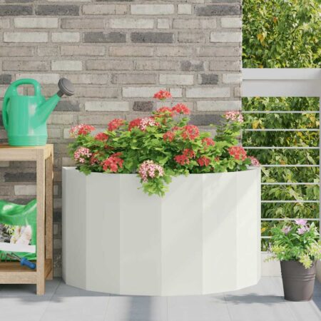 vidaXL Plantekasse Hvid 90 x 45 x 50 cm Stål