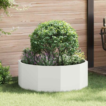 vidaXL Plantekasse Hvid 90 x 90 x 35 cm Stål
