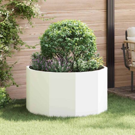 vidaXL Plantekasse Hvid 90 x 90 x 50 cm Stål