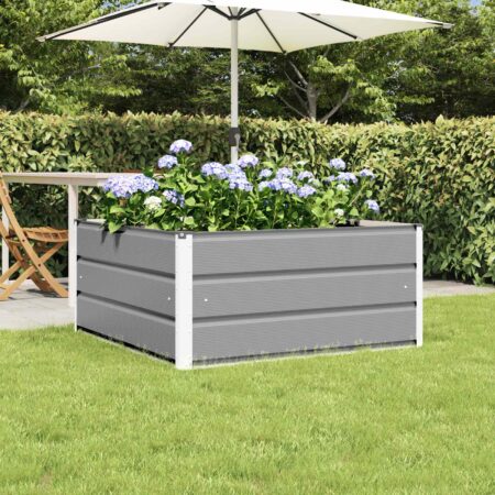 vidaXL Plantekasse Lysegrå 100 x 100 x 45 cm Stål