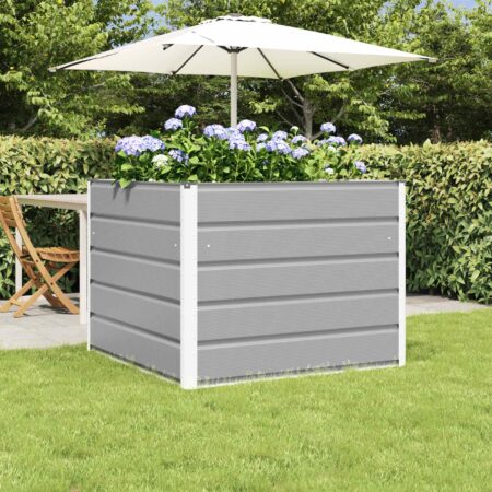 vidaXL Plantekasse Lysegrå 100 x 100 x 75 cm Stål