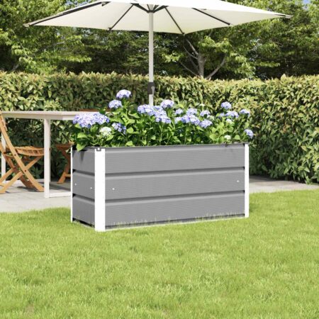 vidaXL Plantekasse Lysegrå 100 x 40 x 45 cm Stål