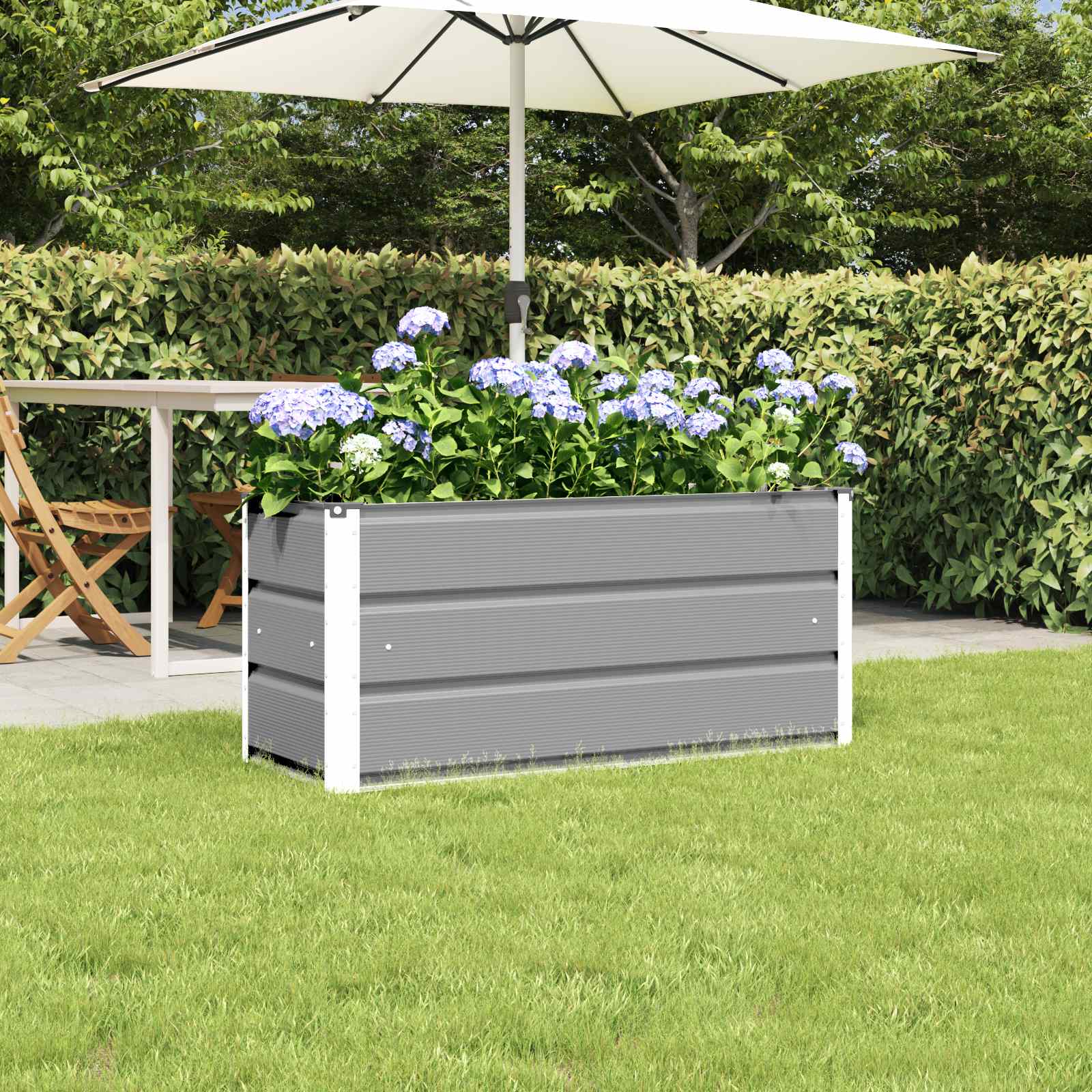 vidaXL Plantekasse Lysegrå 100 x 40 x 45 cm Stål vidaXL Plantekasse Lysegrå 100 x 40 x 45 cm Stål