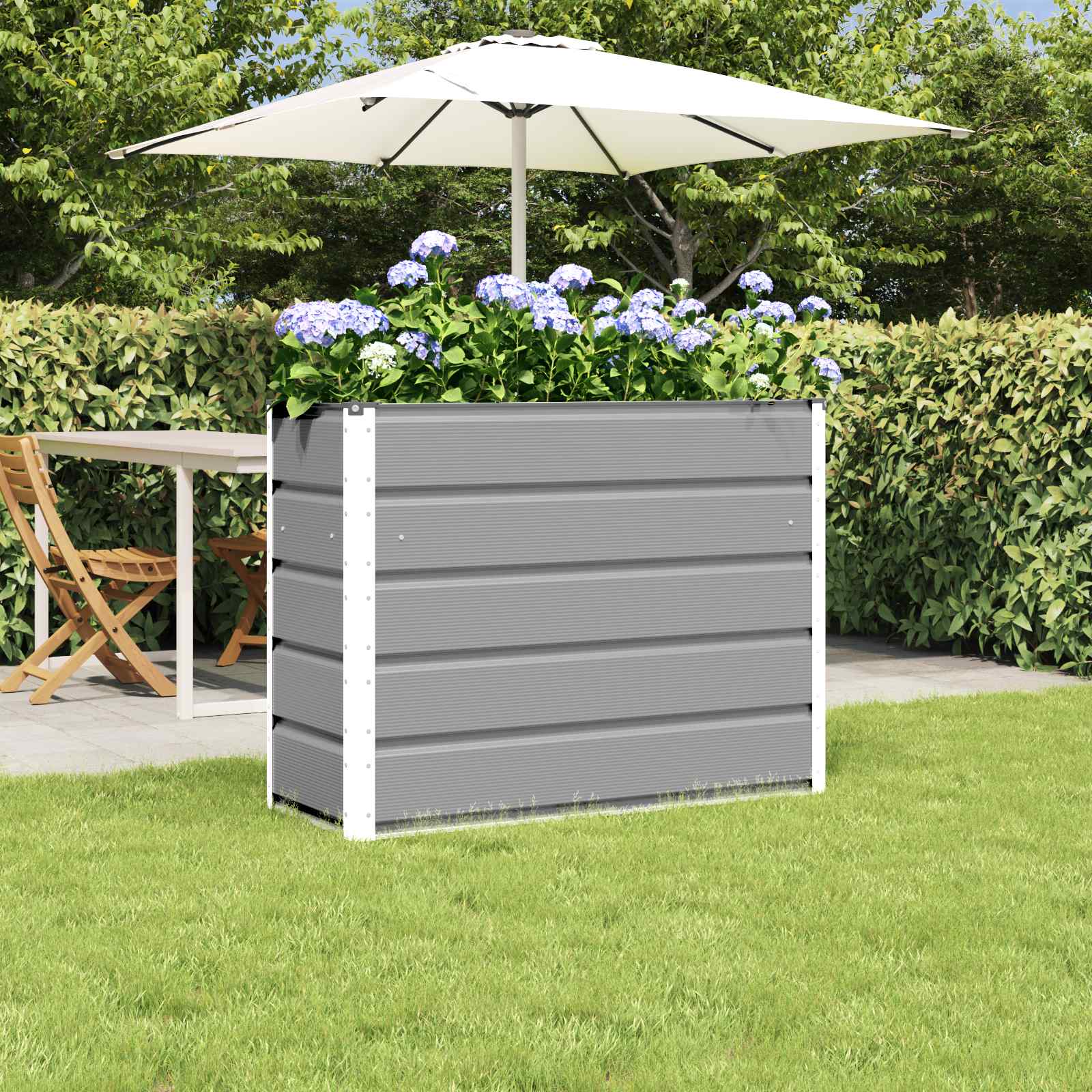 vidaXL Plantekasse Lysegrå 100 x 40 x 75 cm Stål vidaXL Plantekasse Lysegrå 100 x 40 x 75 cm Stål