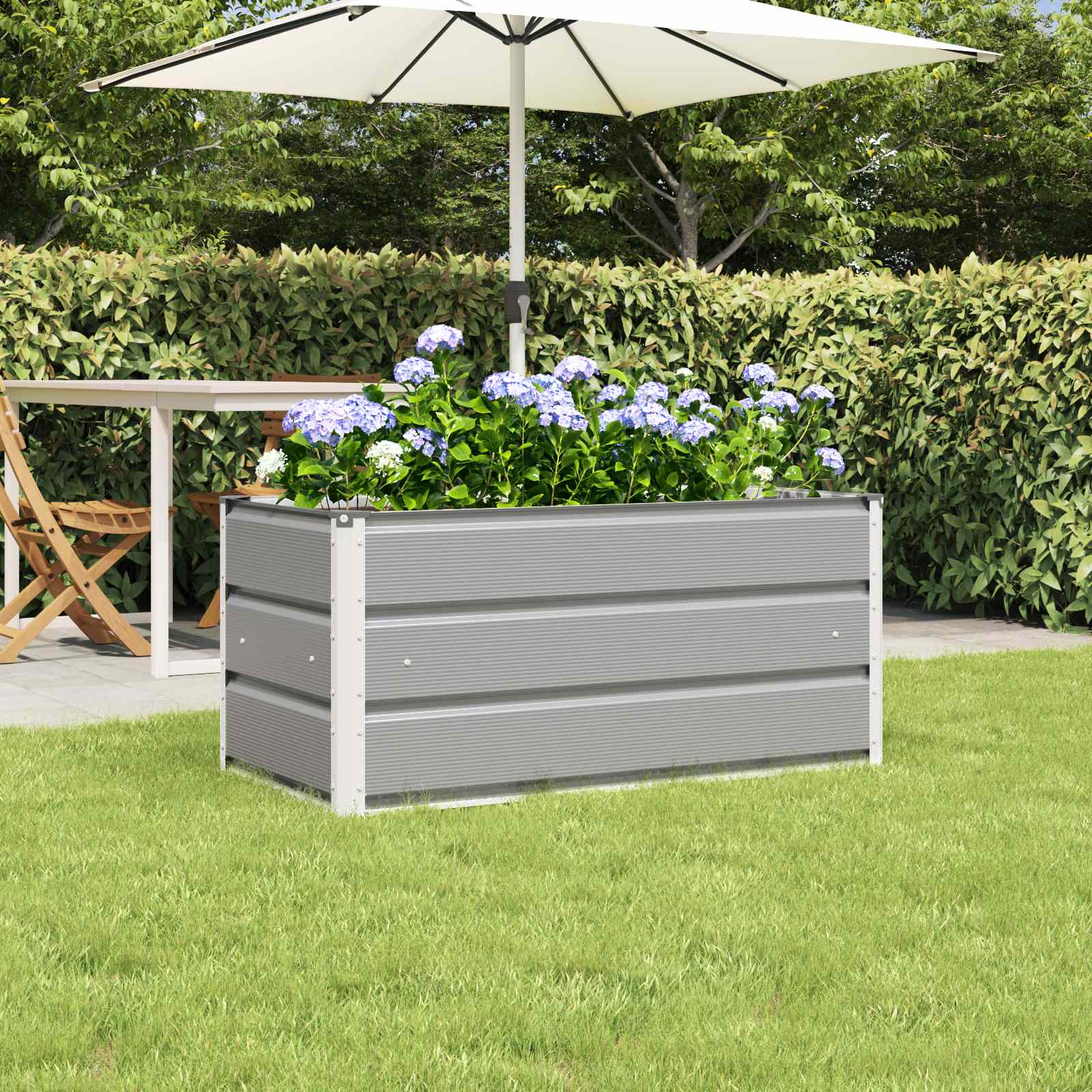 vidaXL Plantekasse Lysegrå 100 x 50 x 45 cm Galvaniseret stål vidaXL Plantekasse Lysegrå 100 x 50 x 45 cm Galvaniseret stål