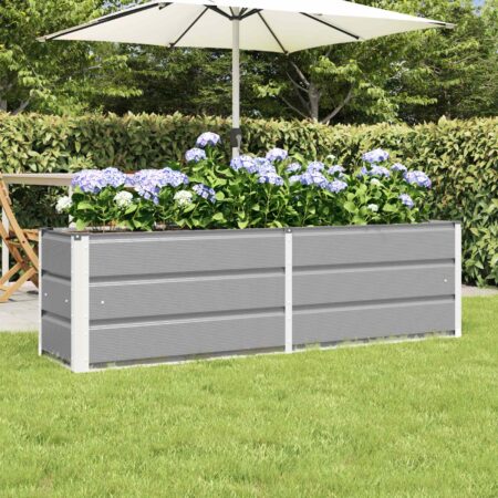vidaXL Plantekasse Lysegrå 160 x 40 x 45 cm Stål