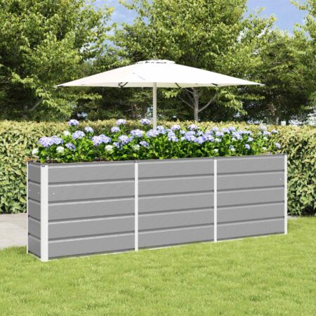 vidaXL Plantekasse Lysegrå 160 x 40 x 75 cm Stål