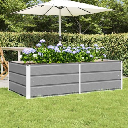 vidaXL Plantekasse Lysegrå 160 x 80 x 45 cm Stål
