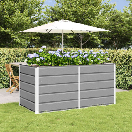 vidaXL Plantekasse Lysegrå 160 x 80 x 75 cm Stål