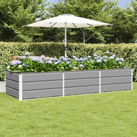 vidaXL Plantekasse Lysegrå 240 x 80 x 45 cm Stål