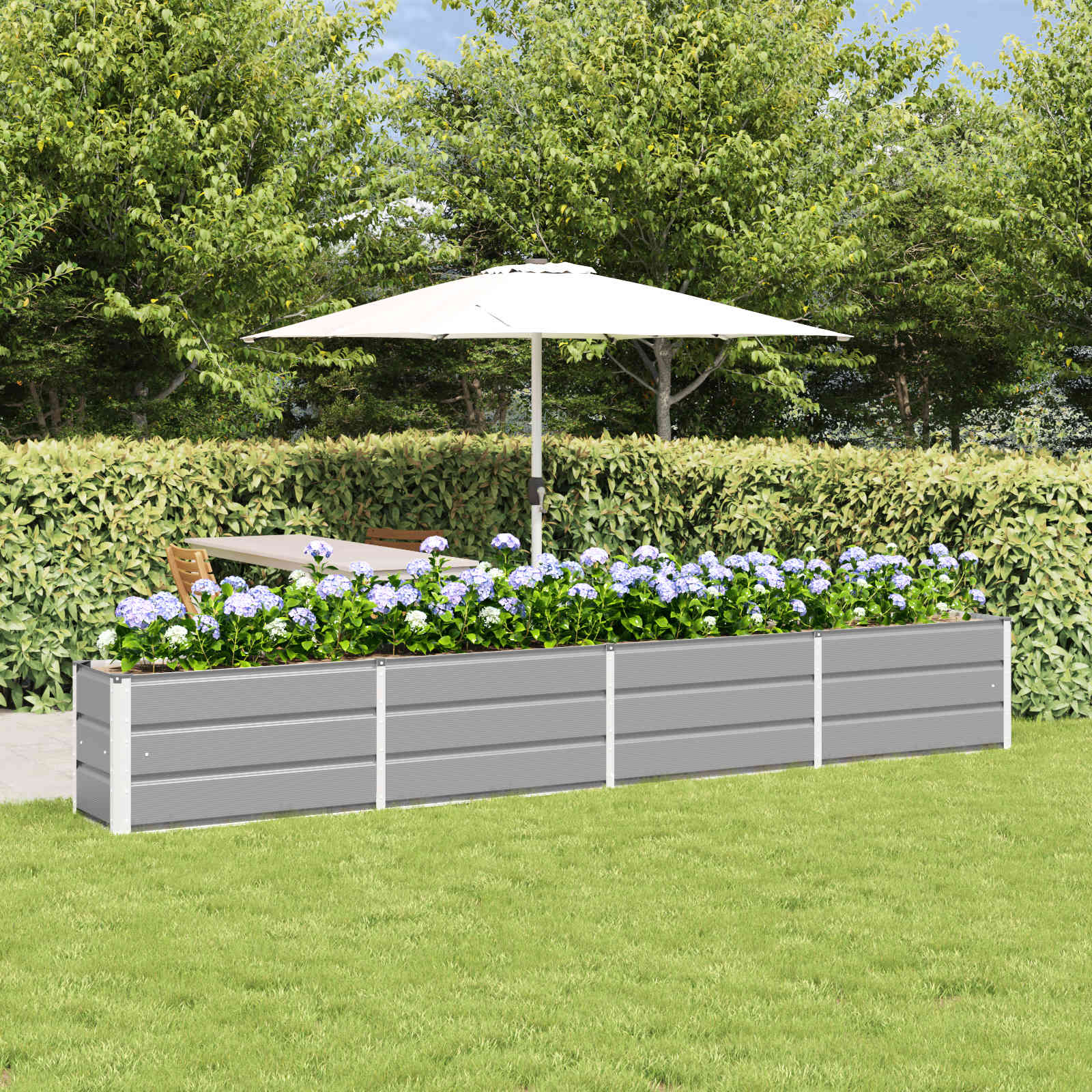 vidaXL Plantekasse Lysegrå 320 x 40 x 45 cm Stål vidaXL Plantekasse Lysegrå 320 x 40 x 45 cm Stål