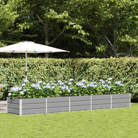 vidaXL Plantekasse Lysegrå 400 x 80 x 45 cm Stål