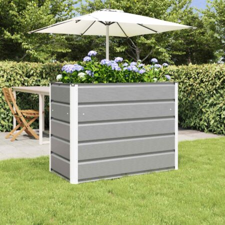 vidaXL Plantekasse Lysegrå 480 x 50 x 45 cm Galvaniseret stål
