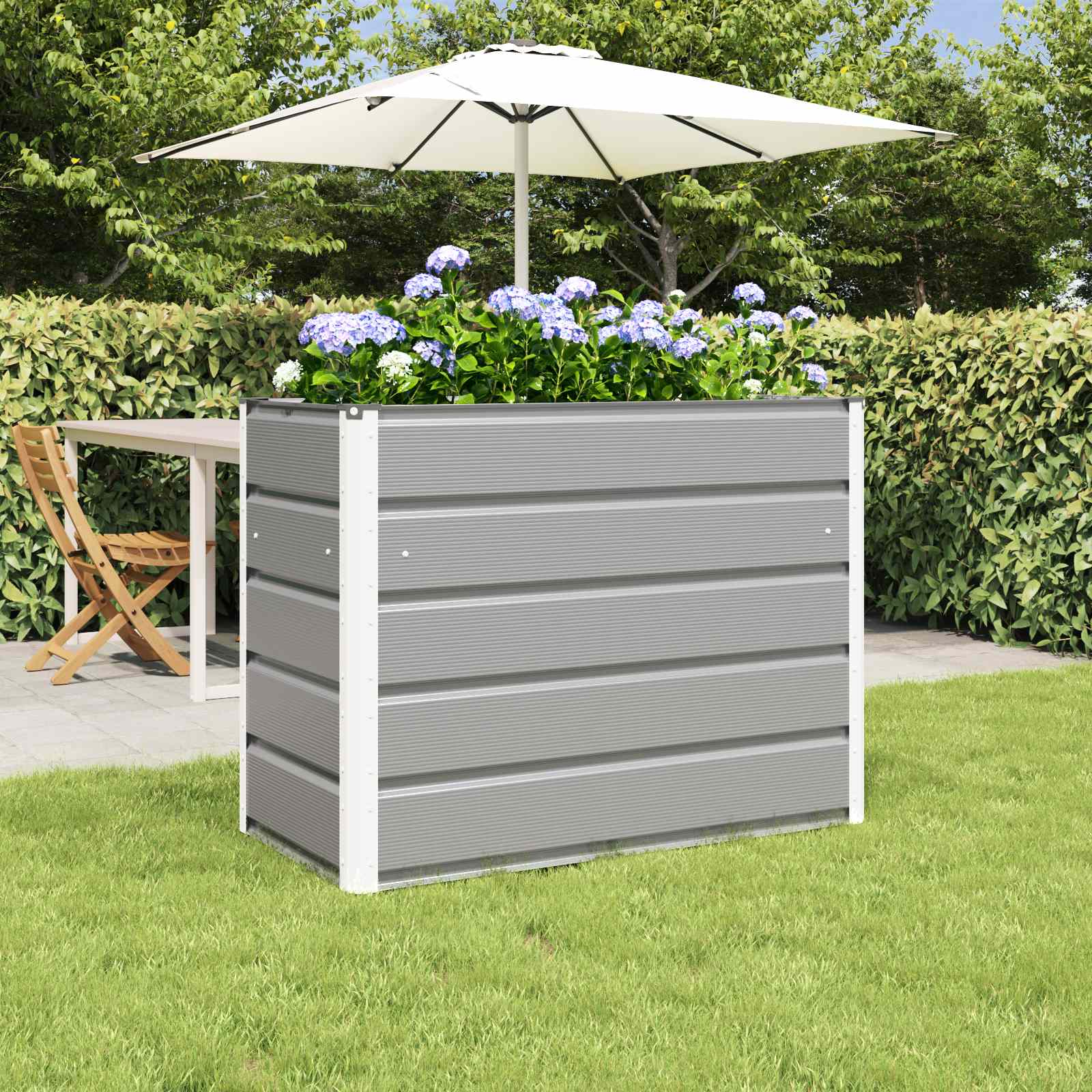 vidaXL Plantekasse Lysegrå 480 x 50 x 45 cm Galvaniseret stål vidaXL Plantekasse Lysegrå 480 x 50 x 45 cm Galvaniseret stål