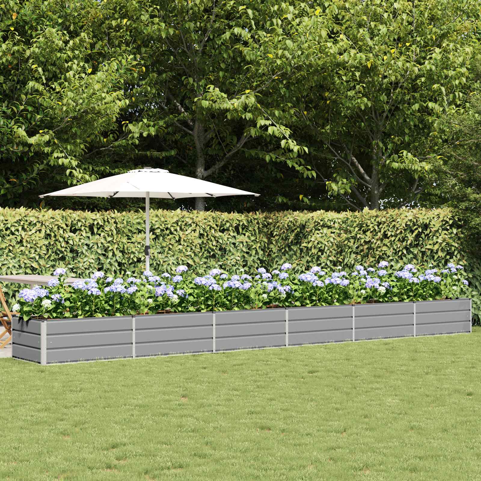 vidaXL Plantekasse Lysegrå 600 x 80 x 45 cm Stål vidaXL Plantekasse Lysegrå 600 x 80 x 45 cm Stål