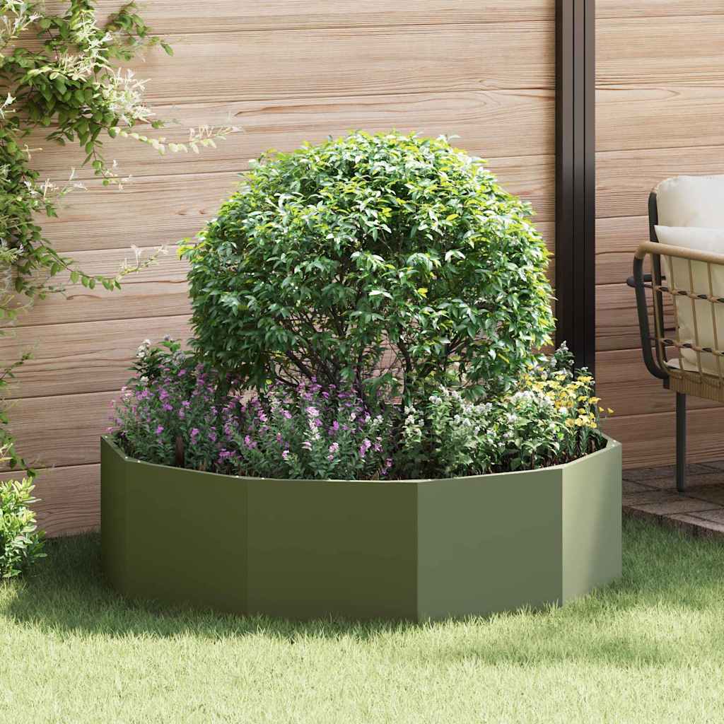 vidaXL Plantekasse Oliven grøn 120 x 120 x 35 cm Stål vidaXL Plantekasse Oliven grøn 120 x 120 x 35 cm Stål