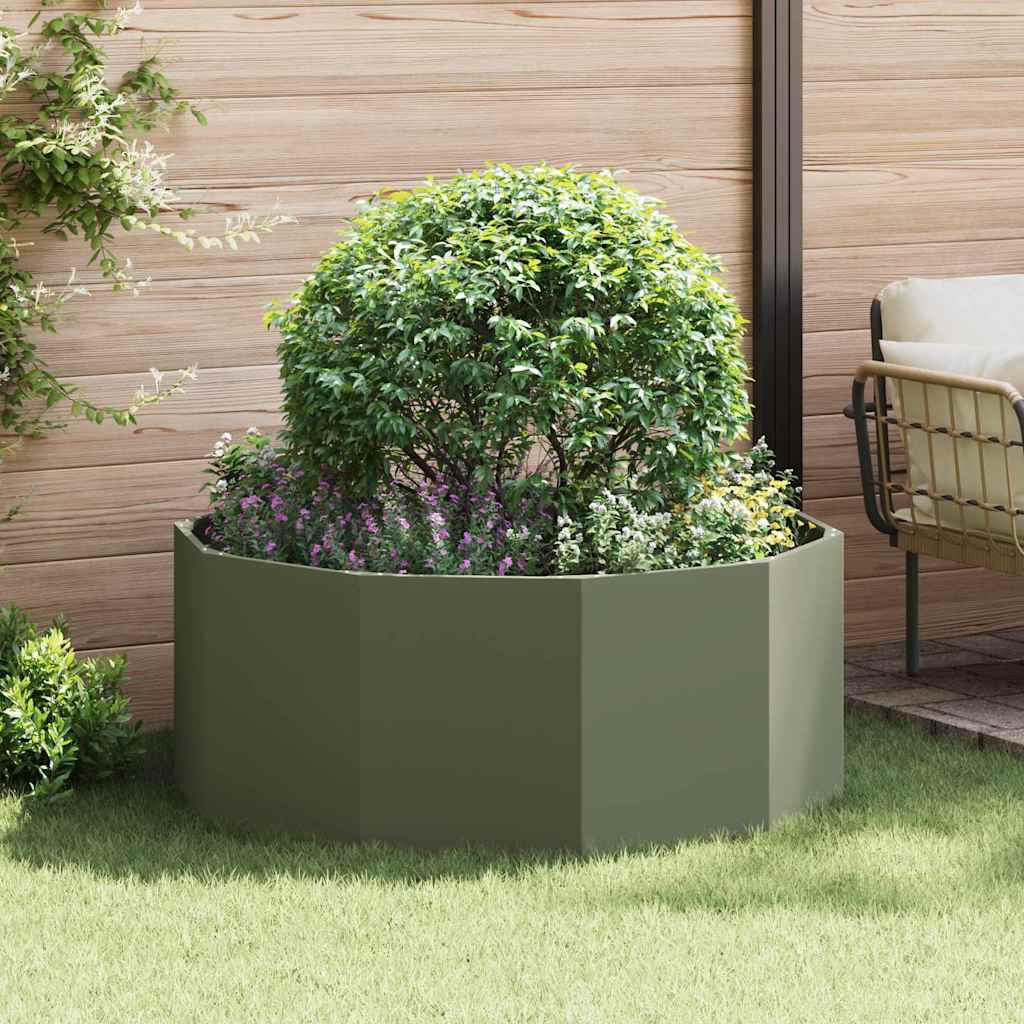 vidaXL Plantekasse Oliven grøn 120 x 120 x 50 cm Stål vidaXL Plantekasse Oliven grøn 120 x 120 x 50 cm Stål
