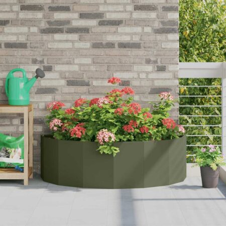 vidaXL Plantekasse Oliven grøn 120 x 60 x 35 cm Stål