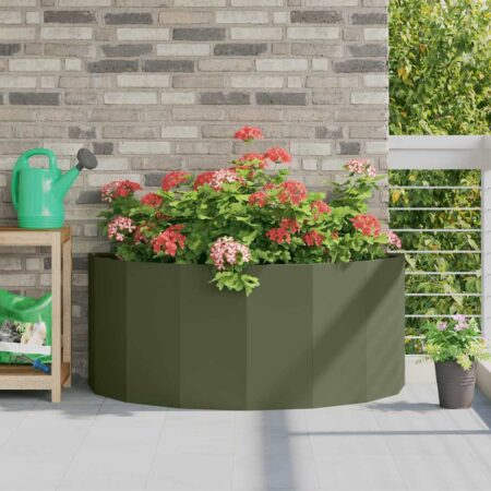 vidaXL Plantekasse Oliven grøn 120 x 60 x 50 cm Stål