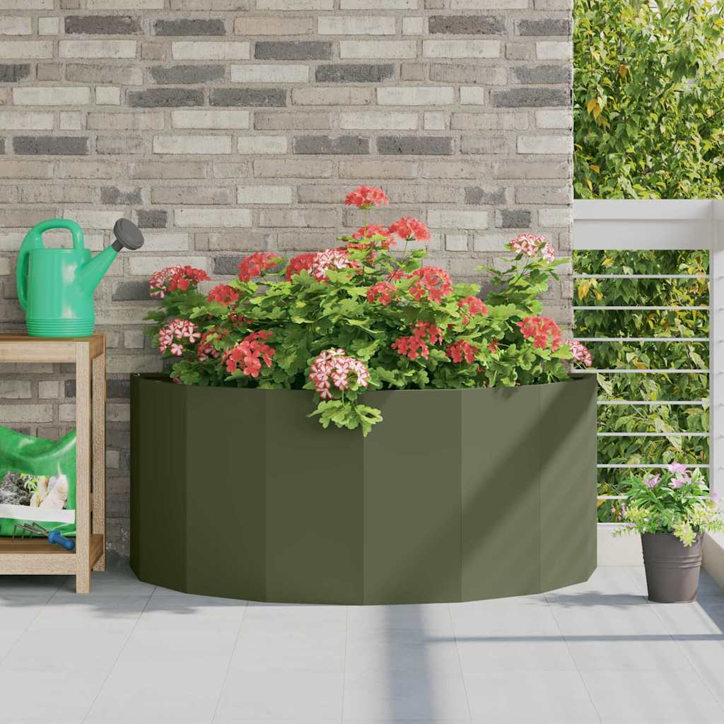 vidaXL Plantekasse Oliven grøn 120 x 60 x 50 cm Stål vidaXL Plantekasse Oliven grøn 120 x 60 x 50 cm Stål