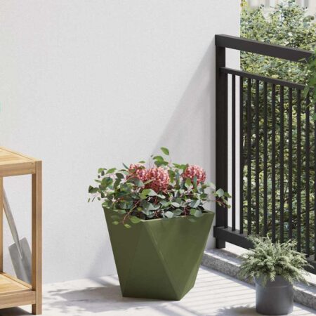 vidaXL Plantekasse Oliven grøn 30 x 30 x 30 cm Stål