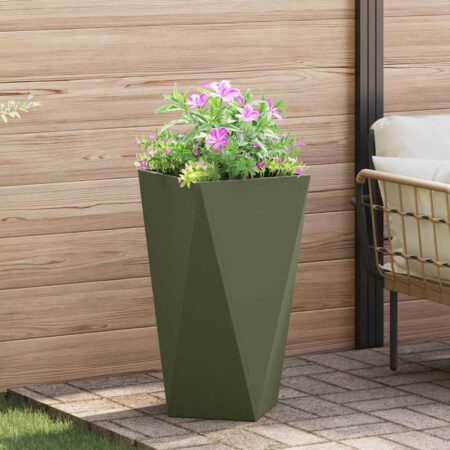 vidaXL Plantekasse Oliven grøn 40 x 40 x 75 cm Stål