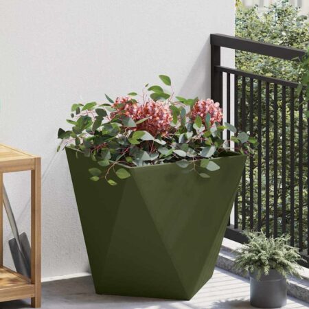 vidaXL Plantekasse Oliven grøn 50 x 50 x 50 cm Stål