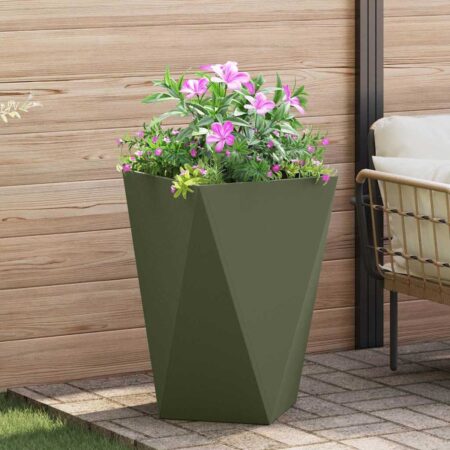 vidaXL Plantekasse Oliven grøn 50 x 50 x 75 cm Stål