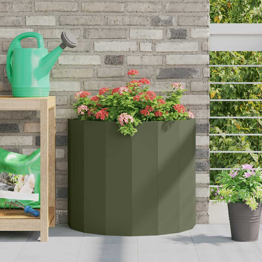 vidaXL Plantekasse Oliven grøn 60 x 30 x 50 cm Stål vidaXL Plantekasse Oliven grøn 60 x 30 x 50 cm Stål