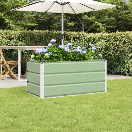 vidaXL Plantekasse Pastel Grøn 100 x 50 x 45 cm Galvaniseret stål