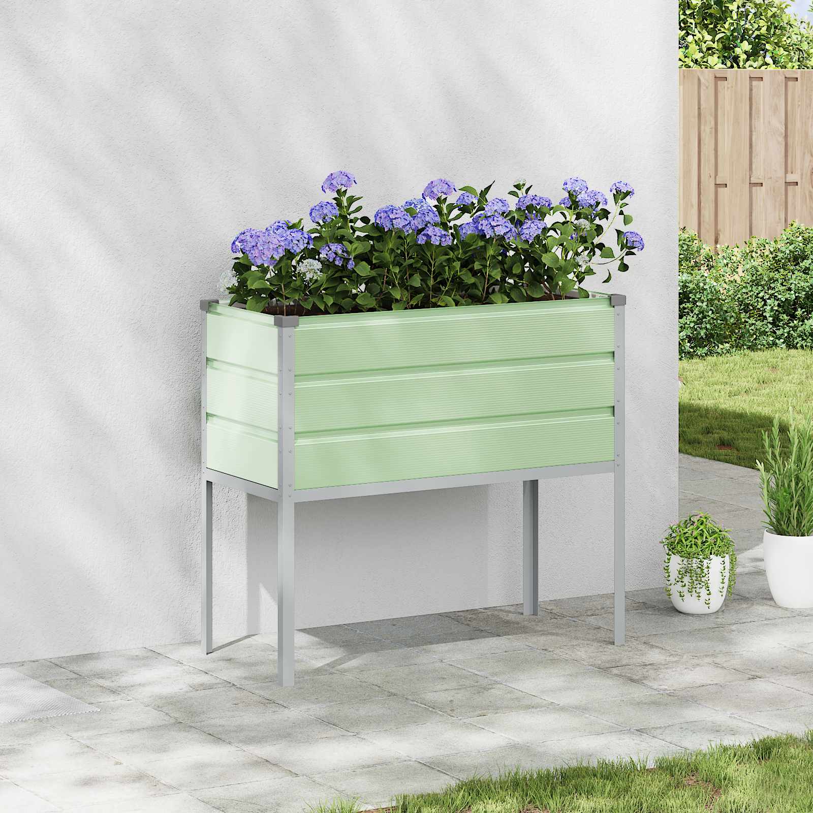 vidaXL Plantekasse Pastelgrøn 100 x 45 x 90 cm Galvaniseret stål vidaXL Plantekasse Pastelgrøn 100 x 45 x 90 cm Galvaniseret stål