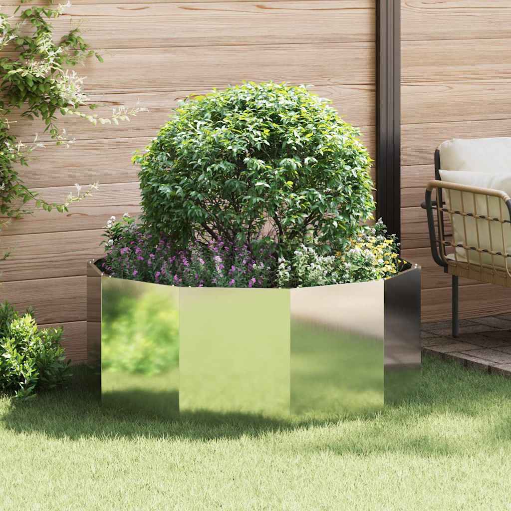 vidaXL Plantekasse Sølv 120 x 120 x 50 cm Galvaniseret stål vidaXL Plantekasse Sølv 120 x 120 x 50 cm Galvaniseret stål