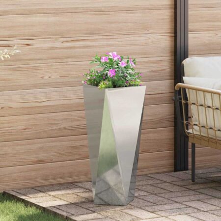 vidaXL Plantekasse Sølv 30 x 30 x 75 cm Galvaniseret stål