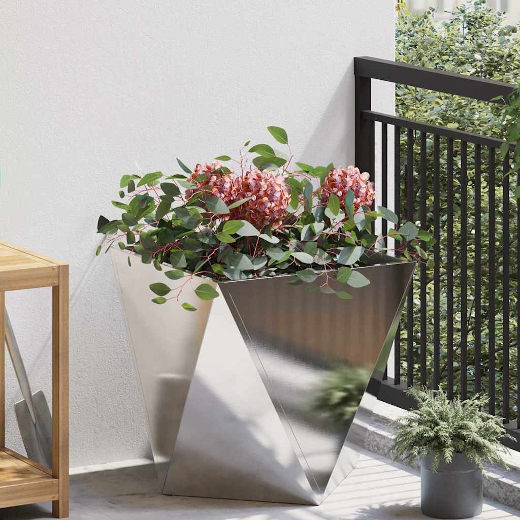 vidaXL Plantekasse Sølv 50 x 50 x 50 cm Rustfrit stål vidaXL Plantekasse Sølv 50 x 50 x 50 cm Rustfrit stål