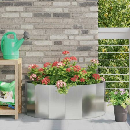 vidaXL Plantekasse Sølv 90 x 45 x 35 cm Galvaniseret stål