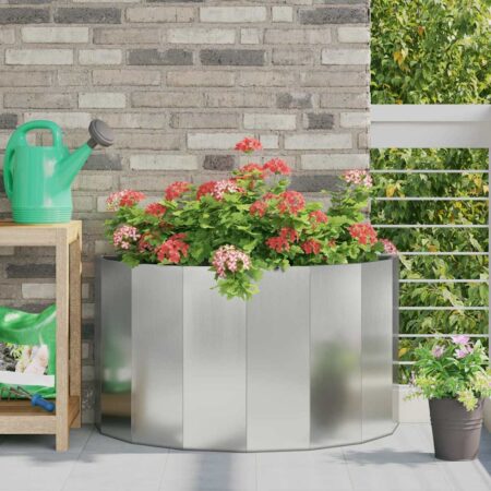 vidaXL Plantekasse Sølv 90 x 45 x 50 cm Galvaniseret stål