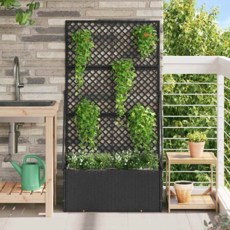 vidaXL Plantekasse Sort 70 x 30 x 135 cm Metal
