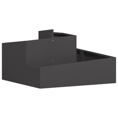 vidaXL Plantekasse Sort 80x80x50 cm Koldvalset Stål
