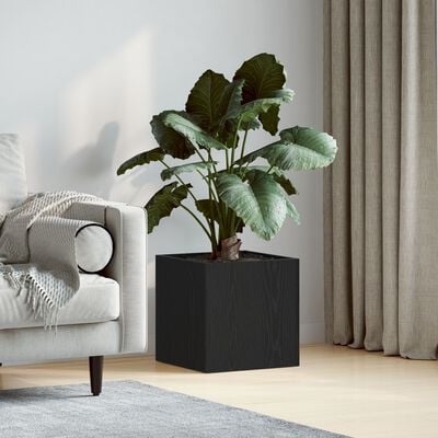 vidaXL Plantekasse Sort Eg 40x40x40 cm Konstrueret Træ
