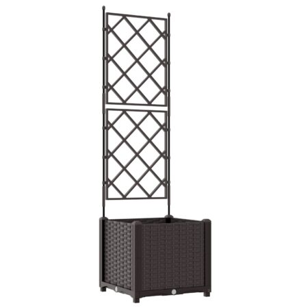vidaXL Plantekasse med Trellis Brun 40x40x143 cm