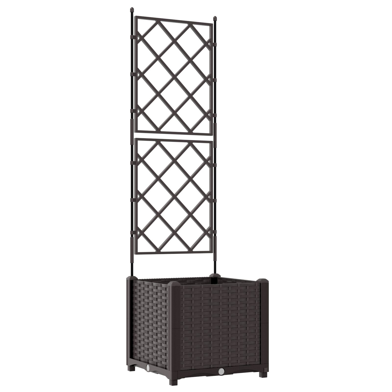 vidaXL Plantekasse med Trellis Brun 40x40x143 cm vidaXL Plantekasse med Trellis Brun 40x40x143 cm