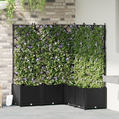 vidaXL Plantekasser Sort Resin 120 x 120 x 143 cm Planter Plantekasse