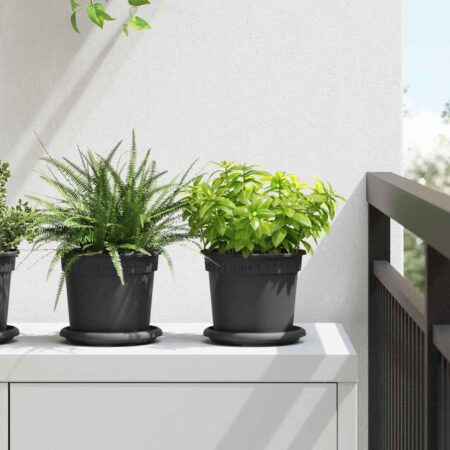 vidaXL Plantepotter 24 pcs Sort Ø 15 x 12 cm Plastik