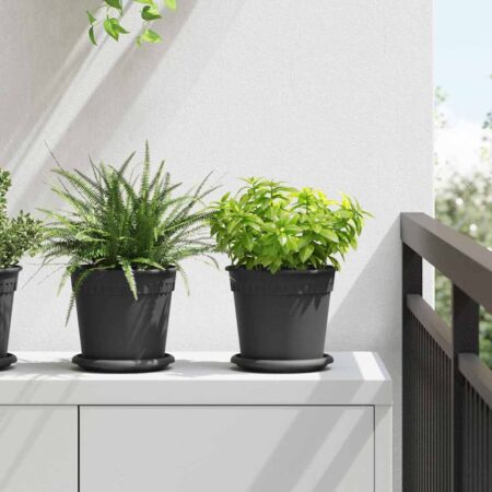 vidaXL Plantepotter 24 pcs Sort Ø 17 x 14 cm Plastik