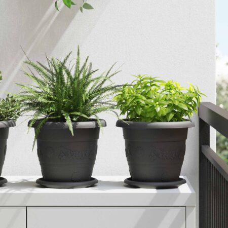 vidaXL Plantepotter 24 pcs Sort Ø 26 x 21.5 cm Plastik