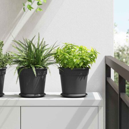 vidaXL Plantepotter 6 pcs Sort Ø 19 x 16 cm Plastik