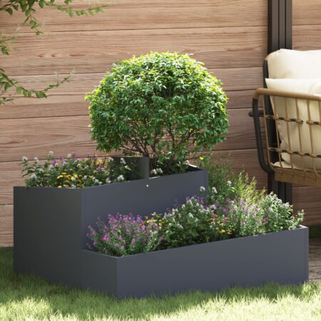 vidaXL Planter Antracit 80x80x50 cm Koldrullet Stål