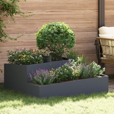 vidaXL Potter & Planter Antracit Plastik Stor Metal Planter