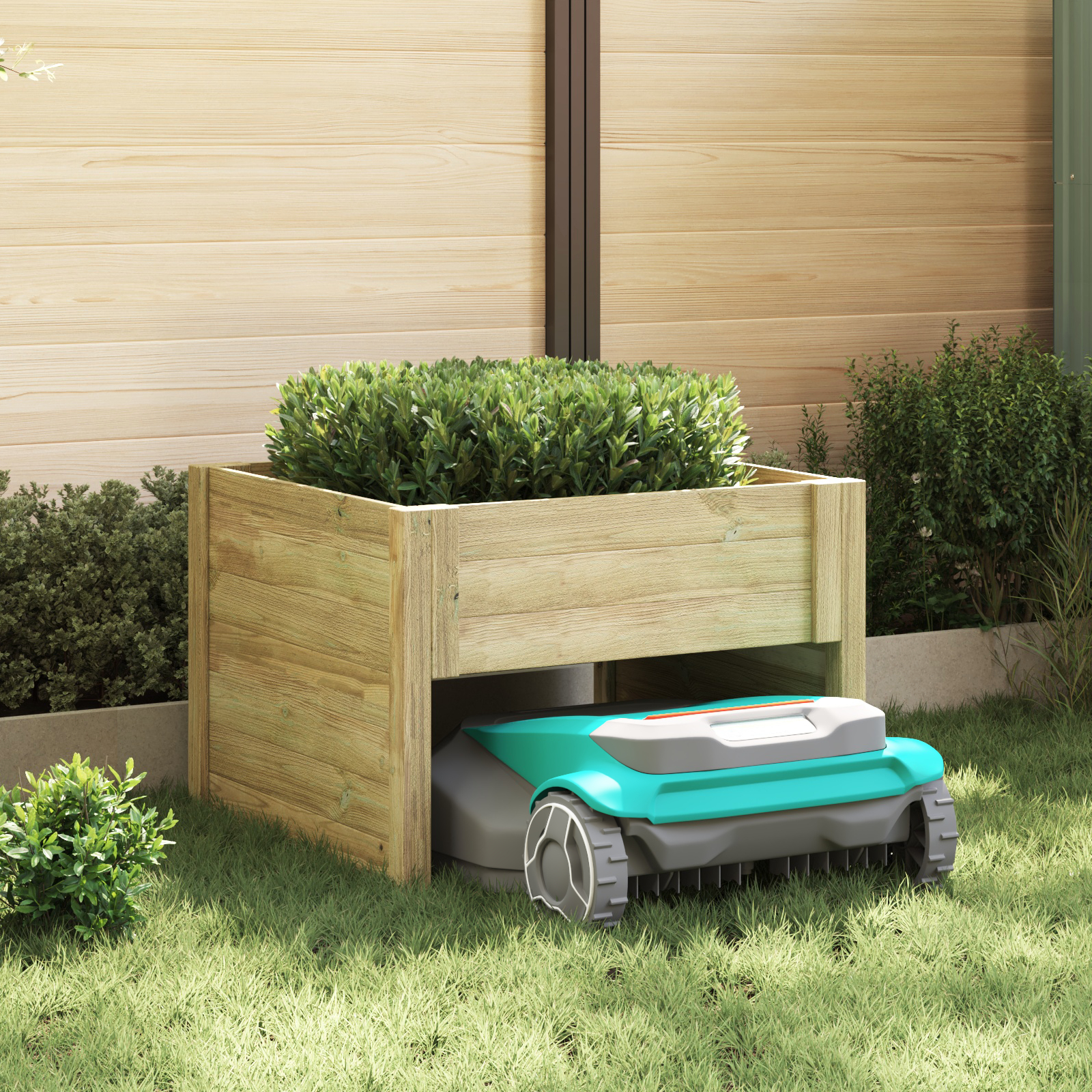 vidaXL Robotplæneklipper Garage med Plantekasse Impregneret Træ Fyr vidaXL Robotplæneklipper Garage med Plantekasse Impregneret Træ Fyr
