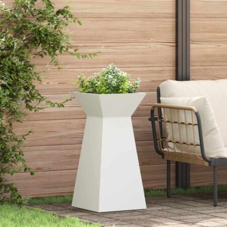 vidaXL Søjle Plantekasse 2 pcs Hvid 35 x 35 x 73 cm Stål